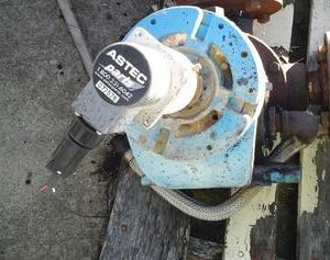 Blue industrial equipment with Astec label.