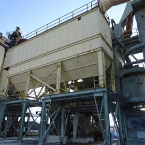 Industrial facility with large metal structures.