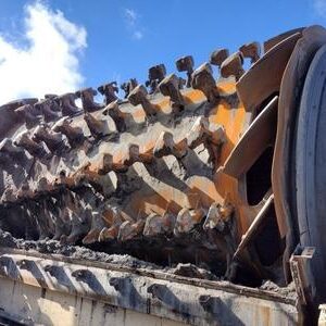 Large industrial machine with rotating blades.