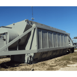 Large industrial metal container outdoors.