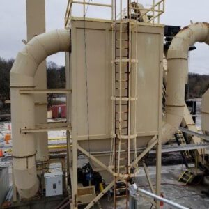 Industrial dust collection system on rooftop.