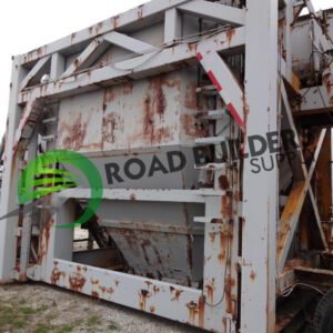 Rusty industrial machinery with green logo.