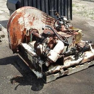 Old pump skid with peeling paint