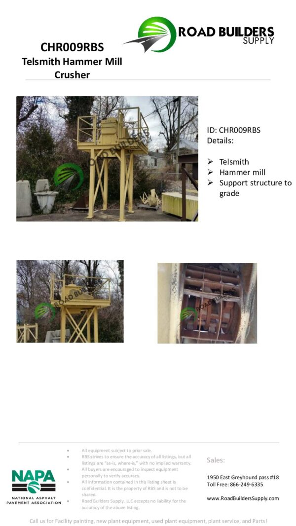 CHR009RBS Telsmith HAMMER MILL CRUSHER