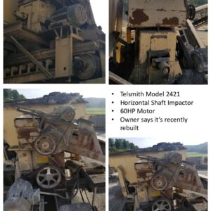 Used Telsmith impact crusher for sale poster.
