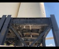 Industrial structure with blue sky background.